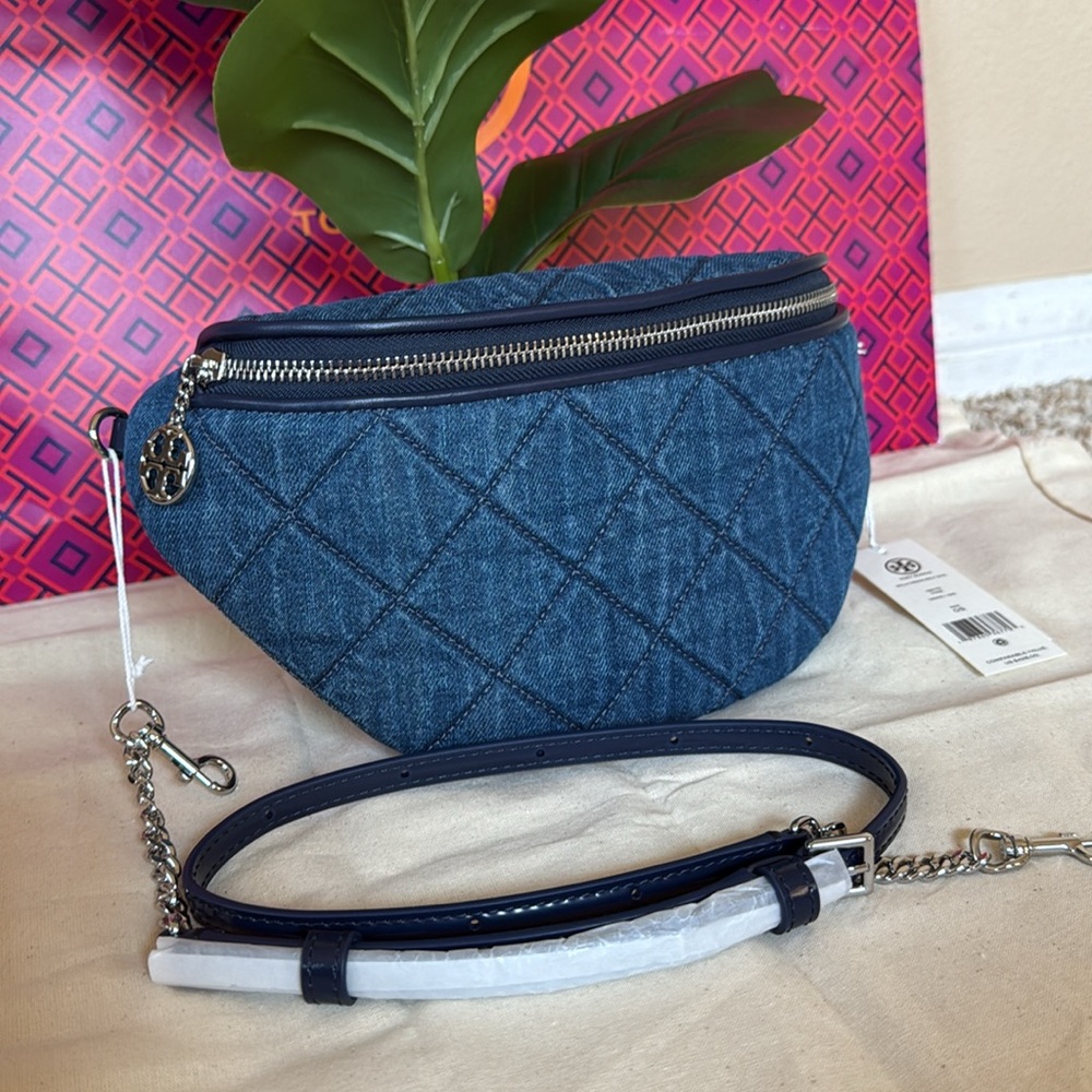 NWT tory burch , willa denim belt bag jeans Tory Crossbody Bag